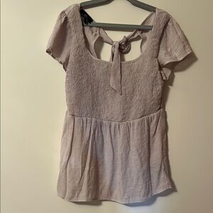 I.N. San Francisco Light Pink Smocked Blouse